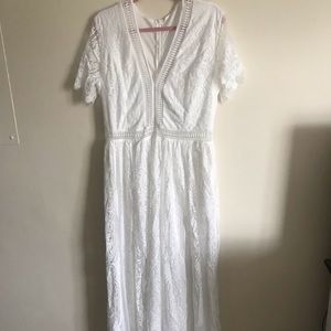 White lace wedding dress